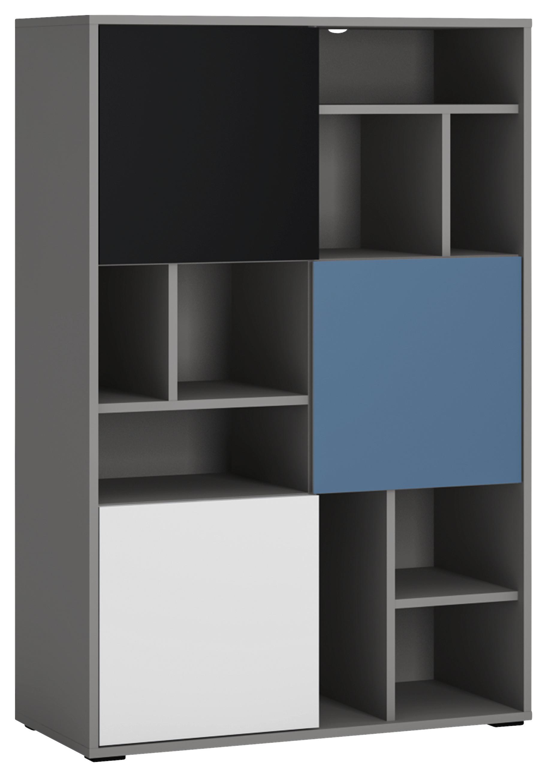 Polica Laser - bijela/siva, Moderno, drvni materijal/plastika (83,7/126,6/40cm) - Modern Living