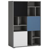 Polica Laser - bijela/siva, Moderno, drvni materijal/plastika (83,7/126,6/40cm) - Modern Living