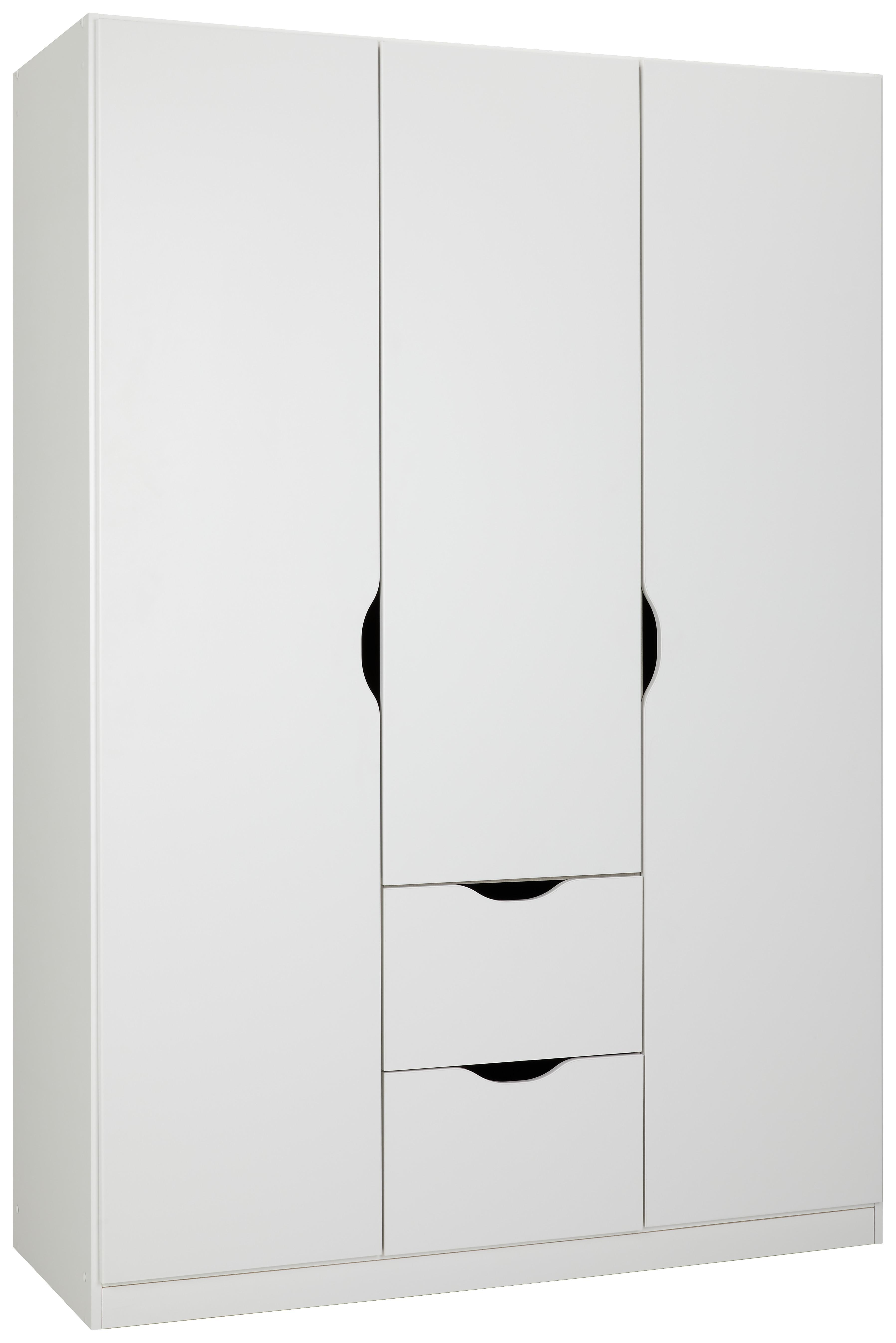 Drehtürenschrank in Weiss ca. 136x197x54cm - weiss, Holzwerkstoff (136/197/54cm) - Premium Living