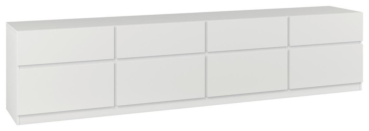 KOMODA NISKA BERN - biały, Design, materiał drewnopochodny (225/52,5/40cm) - MID.YOU