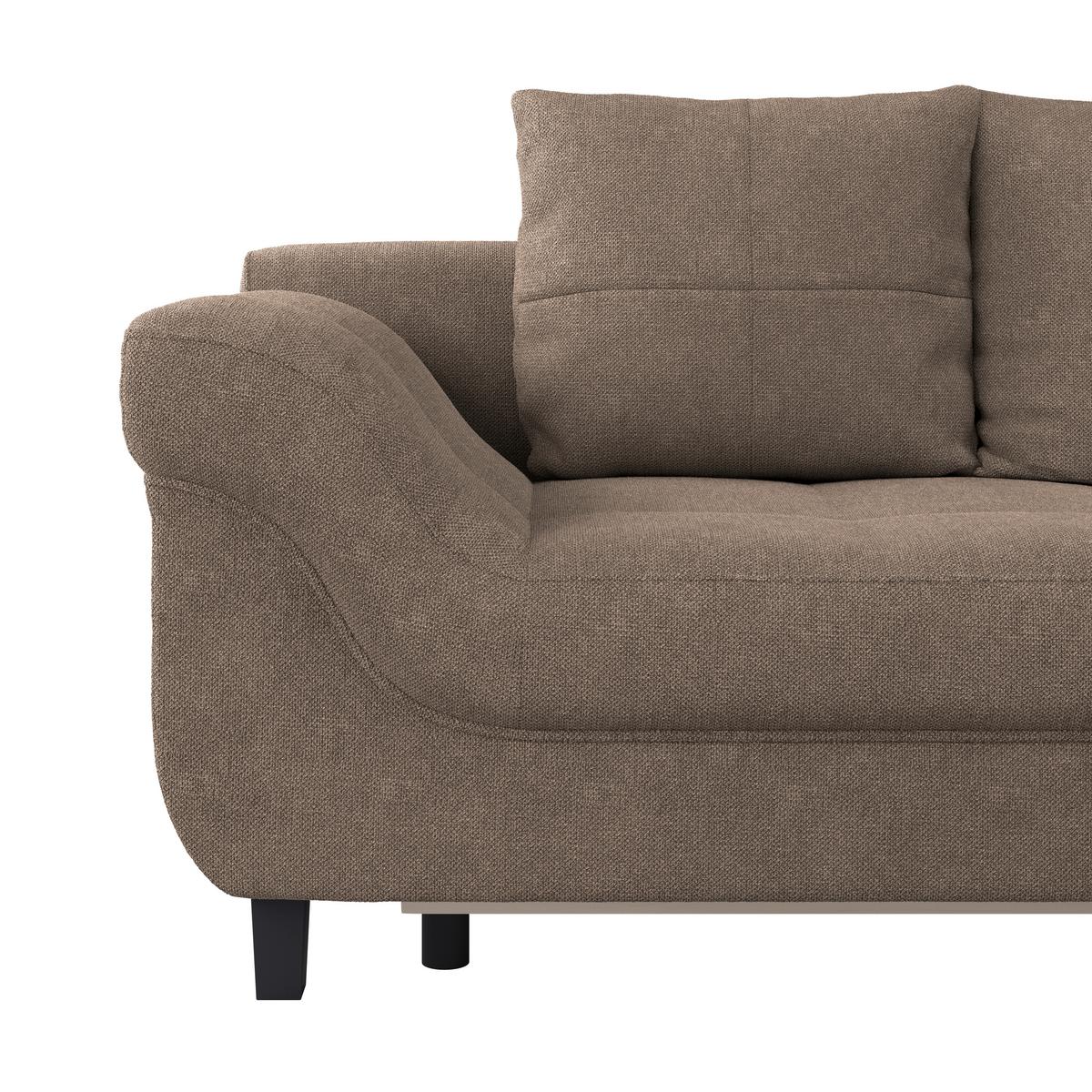 Kutna Garnitura Mendoza - siva/smeđa, Design, tekstil/drvo (309/197cm) - Modern Living