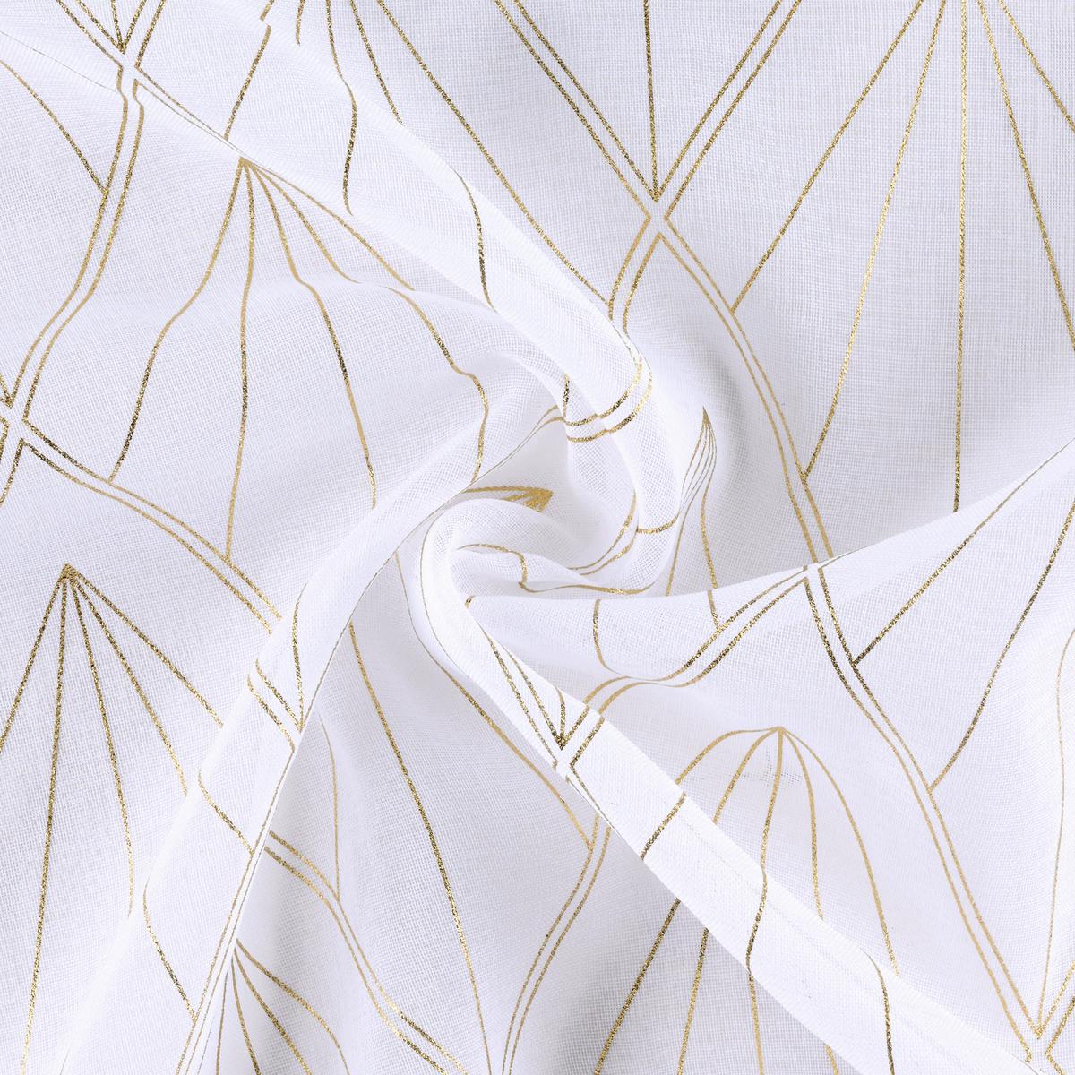 Fertigvorhang Esther in Weiß/Goldfarben - Goldfarben/Weiß, ROMANTIK / LANDHAUS, Textil (135/245cm) - Modern Living
