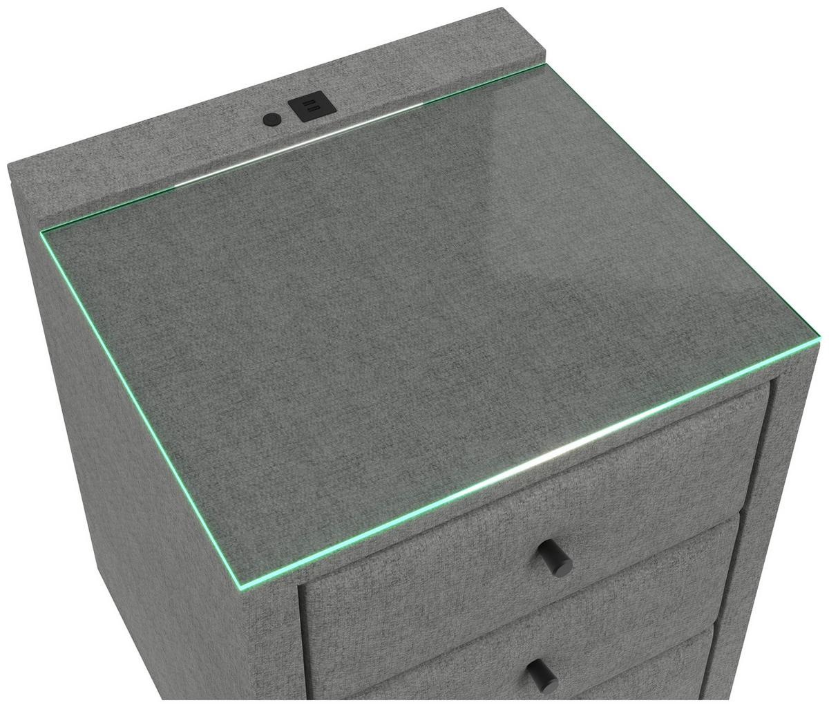 Nachtkästchen Universal Grau - Grau, KONVENTIONELL, Holzwerkstoff/Kunststoff (48/68/45,5cm) - Premium Living