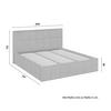 STOPPAD SÄNG KAIA - grå/svart, Modern, metall/trä (180/200cm) - Bessagi Home
