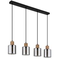 Függőlámpa 15768-4 - sötétbarna/fekete, Natur, műanyag/Üveg (78/12/120cm) - Globo
