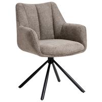 Stolica Lacy - svijetlo smeđa/crna, Moderno, metal/tekstil (63/63/81cm) - Premium Living