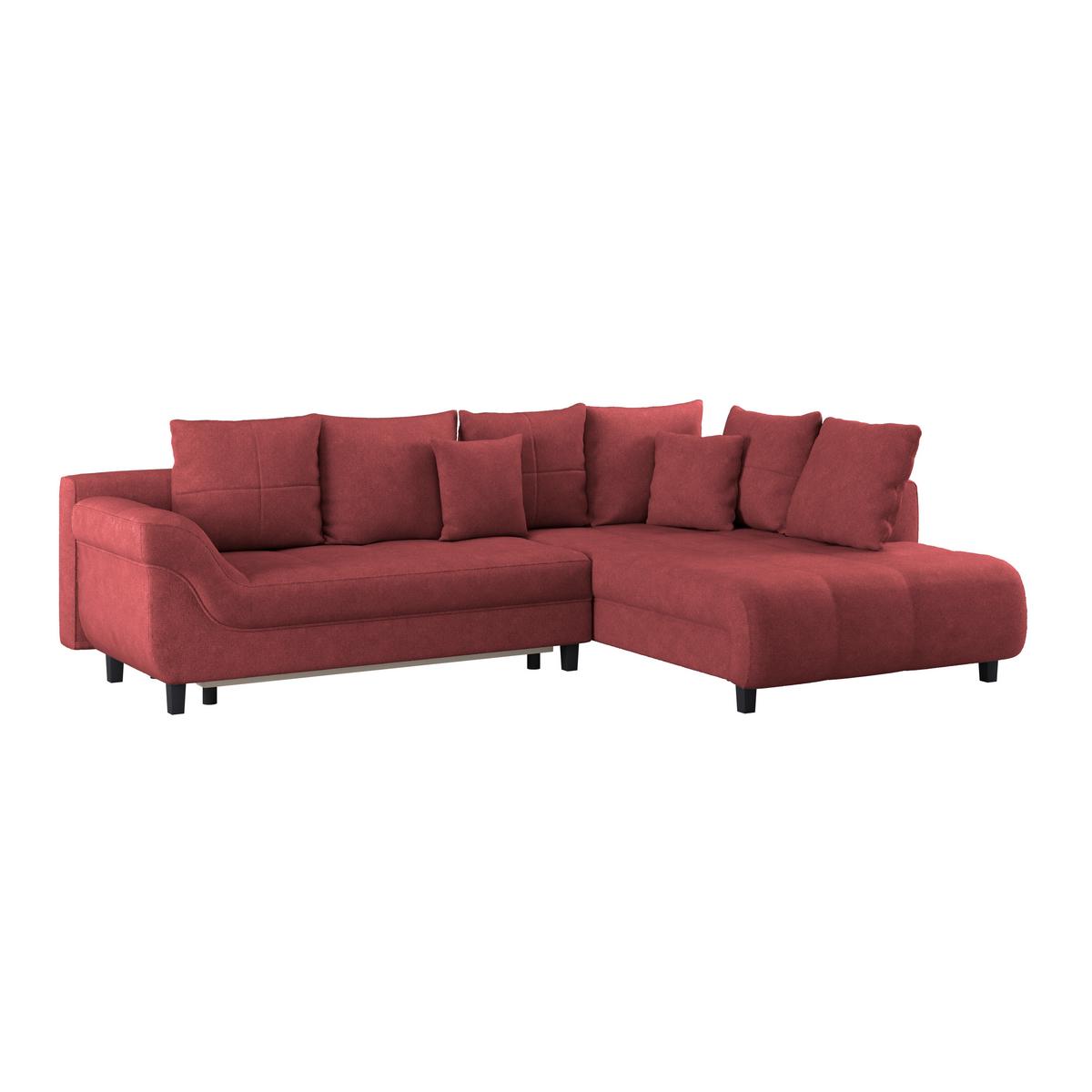 Kutna Garnitura Mendoza - siva/crvena, Design, tekstil/drvo (309/197cm) - Modern Living
