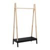 KLÄDSTÄLLNING TADEO II -SB- - svart/naturfärgad, Natur, trämaterial/trä (100/170/46cm) - Mömax