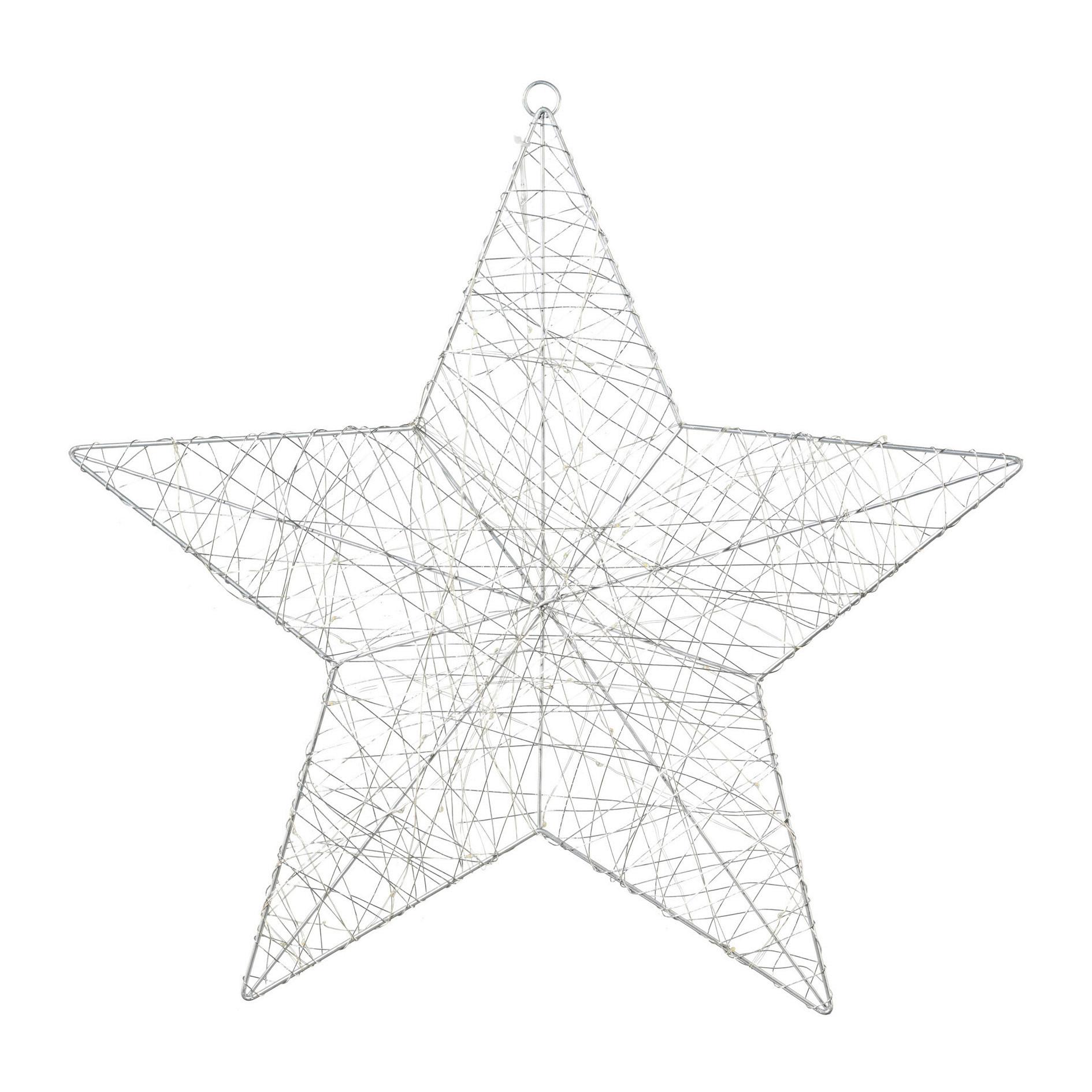 GWIAZDA DEKORACYJNA 8518502XX-49 - kolor srebrny, Basics, metal (50/50cm) - X-Mas