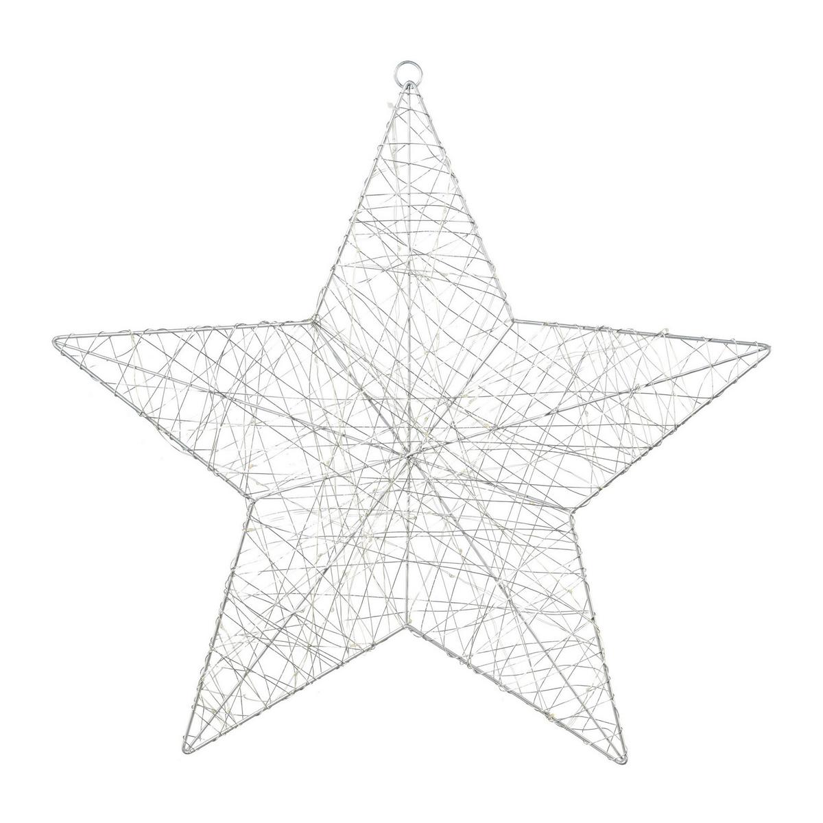 GWIAZDA DEKORACYJNA 8518502XX-49 - kolor srebrny, Basics, metal (50/50cm) - X-Mas