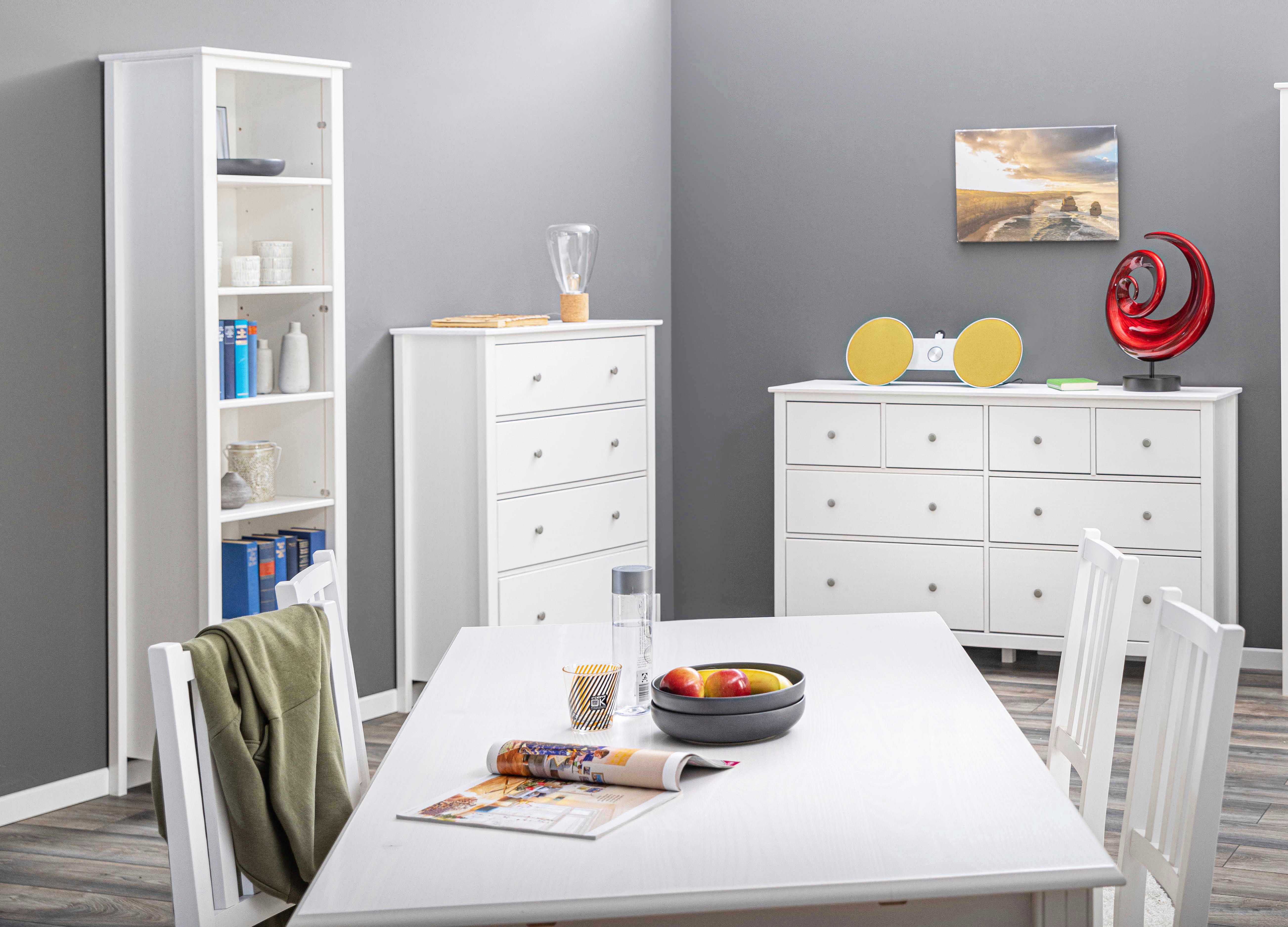 Sideboard Chilly Home ca. 160x96x40 cm Weiß - Silberfarben/Weiß, Design, Holz/Metall (160/96/40cm) - Livetastic