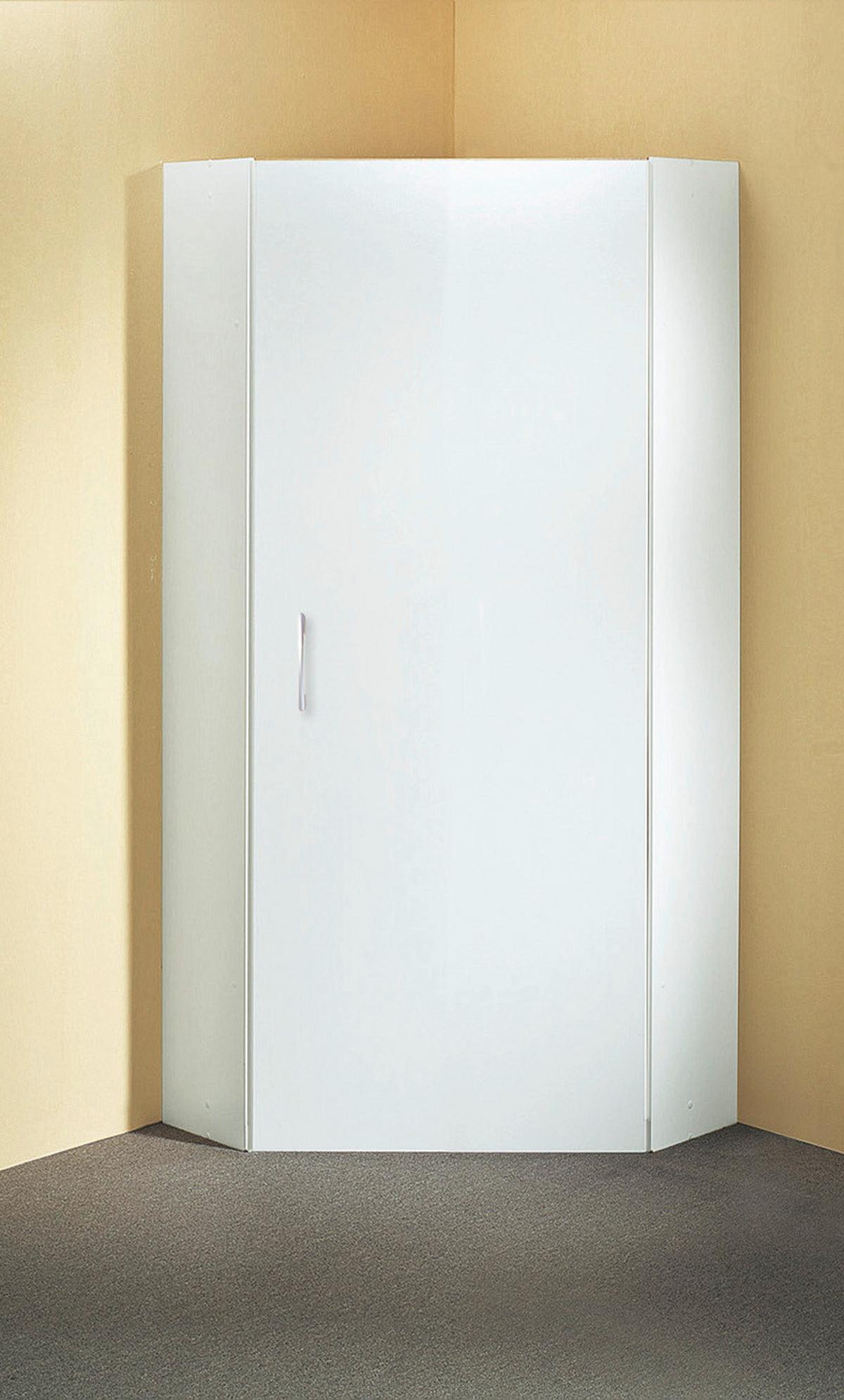 Kotna Omara Mrk, Bela - bela/barve aluminija, Konvencionalno, umetna masa/leseni material (80/185/80cm) - Mömax