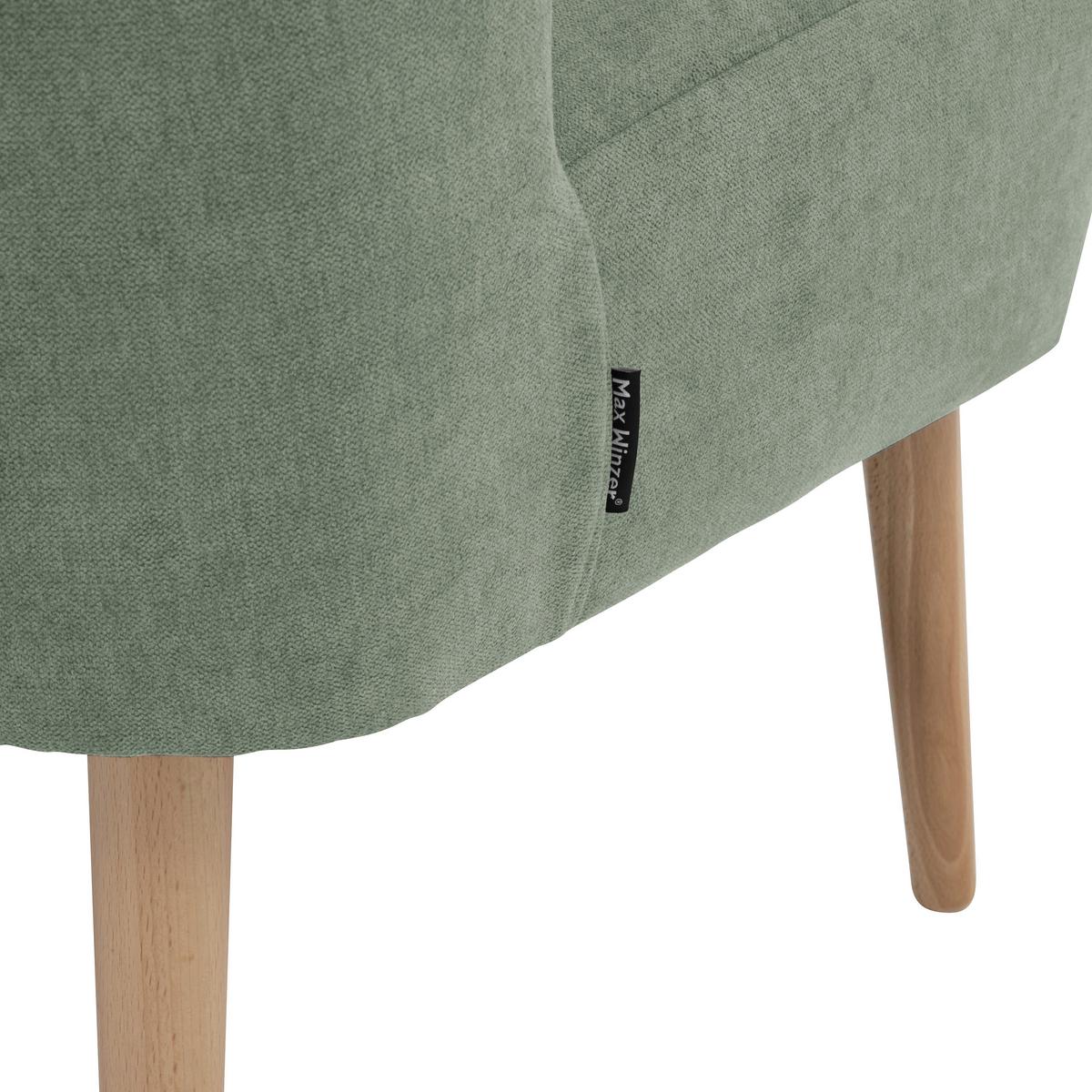 SESSEL FIONA - Buchefarben/Hellgrün, Design, Holz/Textil (58/78/68cm) - Max Winzer