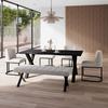 MATBORD LAUREL - svart, Modern, metall/trämaterial (180/90/76cm) - Bessagi Home