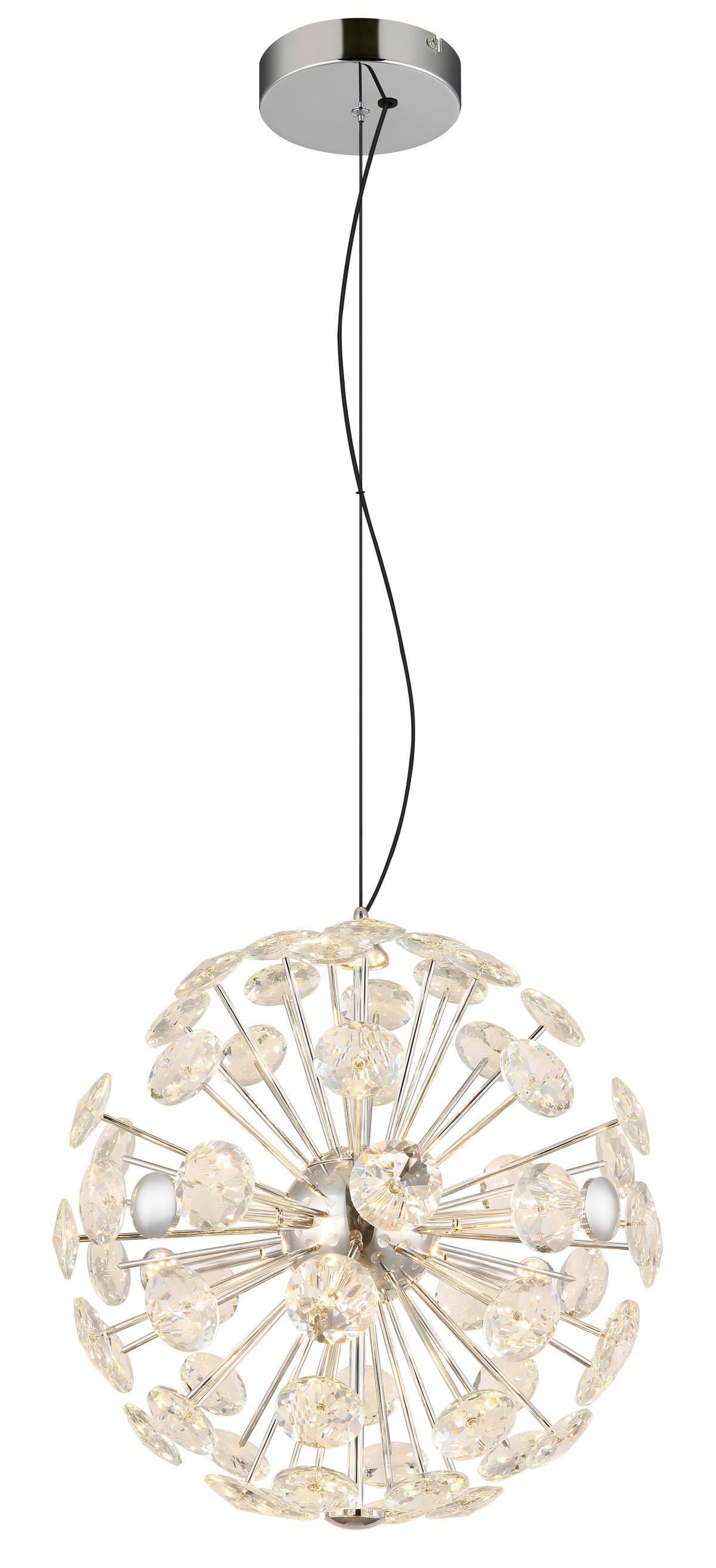 LED-HÄNGELEUCHTE 16047H1C VIRINA - Klar/Chromfarben, Konventionell, Glas/Kunststoff (45/150cm) - Globo