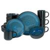 Kombiservice Magnus Blau/Schwarz, 16-teilig - Blau/Schwarz, MODERN, Keramik - Mömax