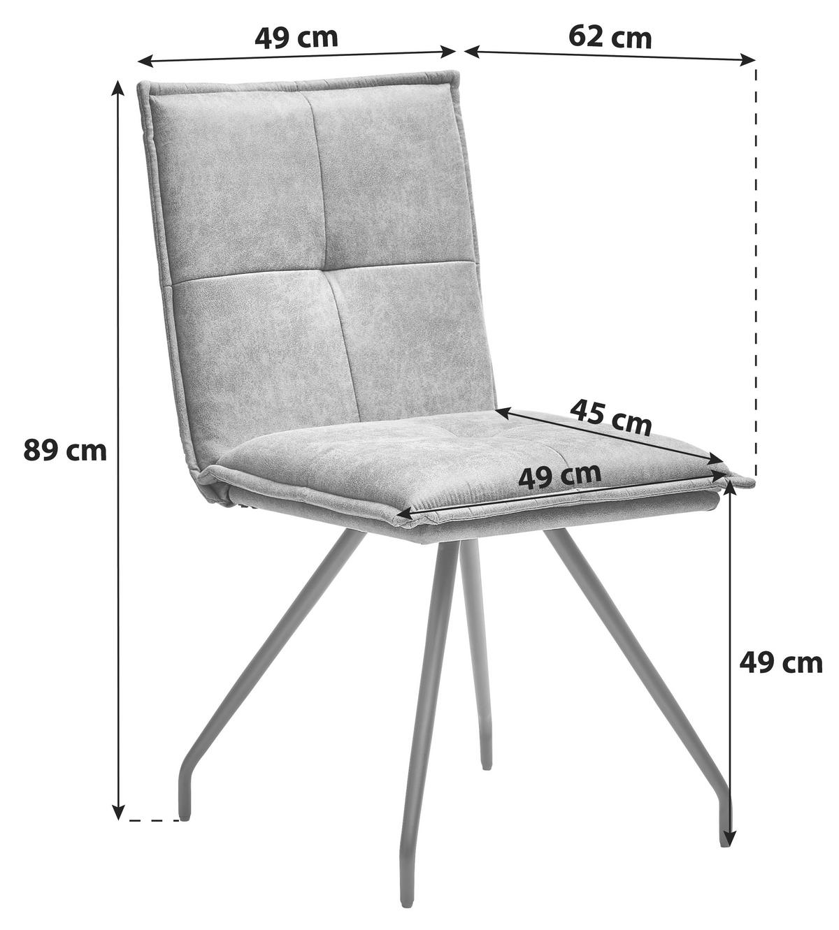 KRZESŁO LOLLY - czarny/szary, Modern, metal/tkanina (49/89/62cm) - MID.YOU