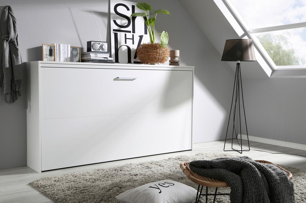 Zložljiva Postelja Tamino, Bela, 90x200 - temno siva/bela, Design, kovina/leseni material (90/200cm) - Xora