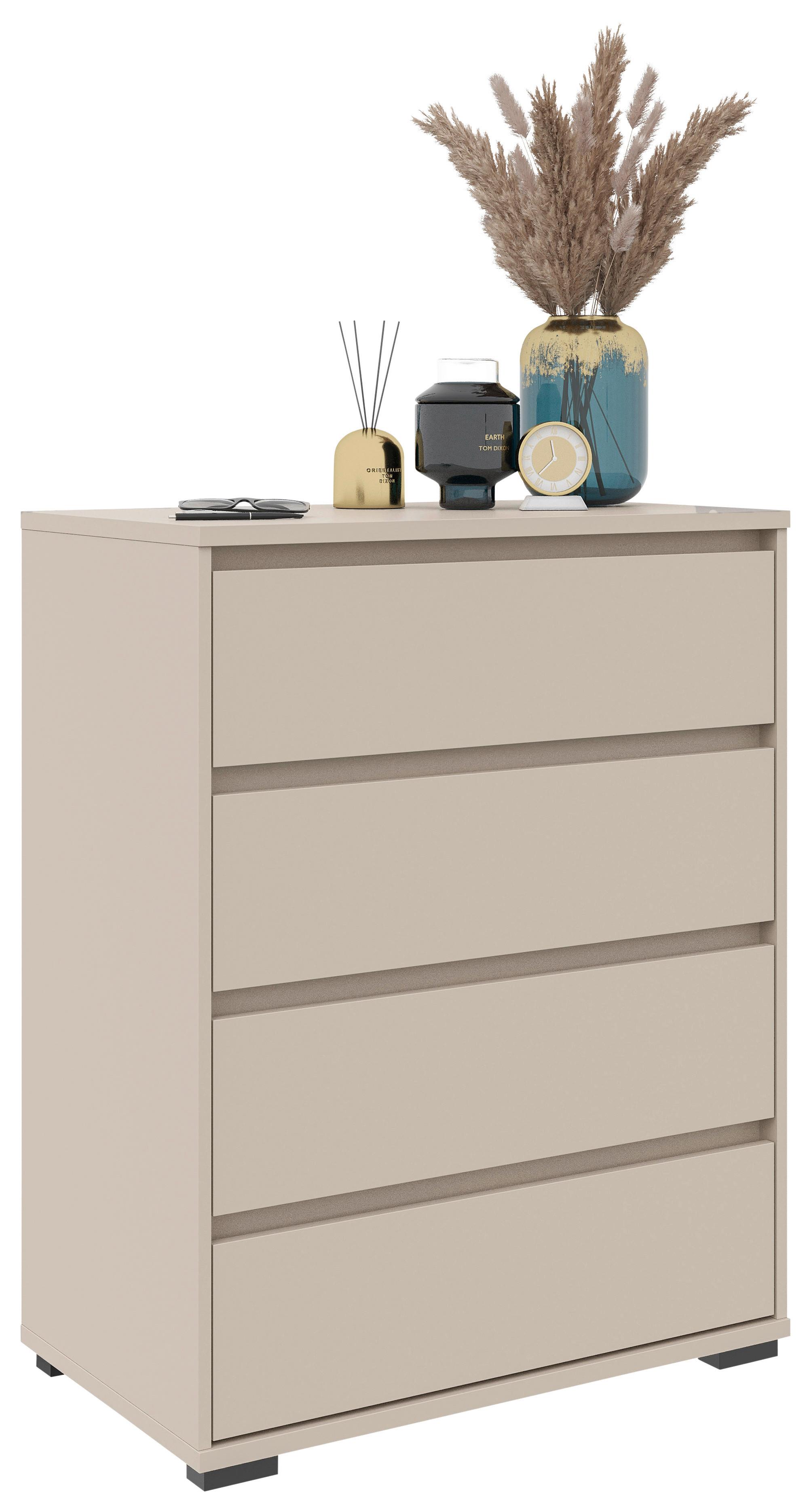 KOMODA LINE - antracytowy/kaszmir, Design, materiał drewnopochodny/tworzywo sztuczne (80/103/48cm) - Carryhome