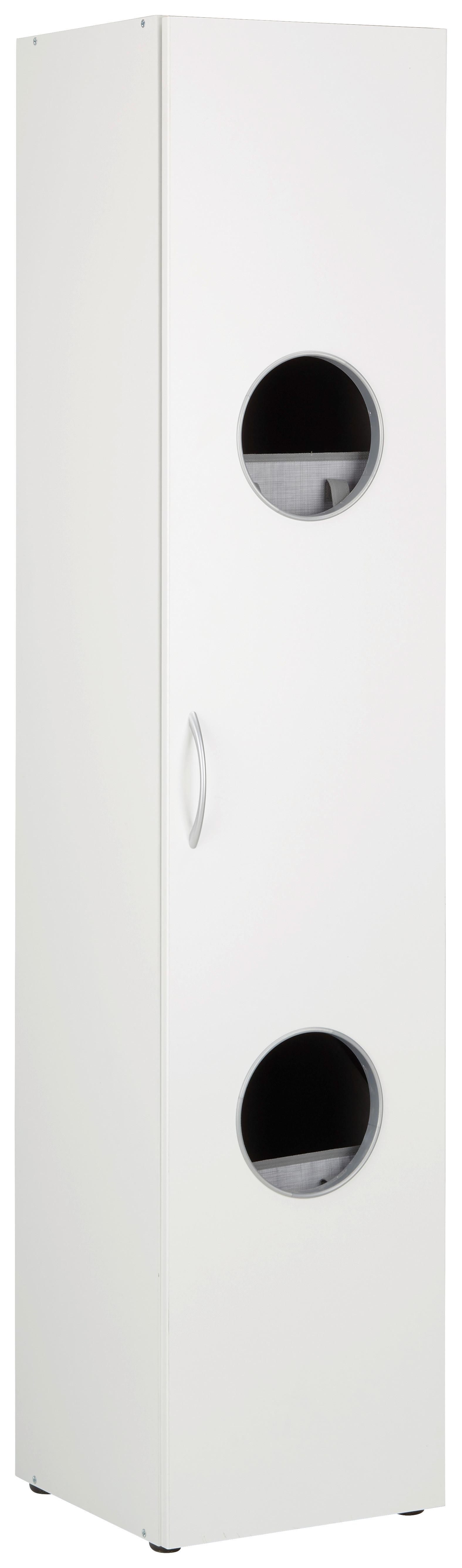 Schrank in Weiß - Alufarben/Weiß, Holzwerkstoff/Kunststoff (40/185cm) - Modern Living