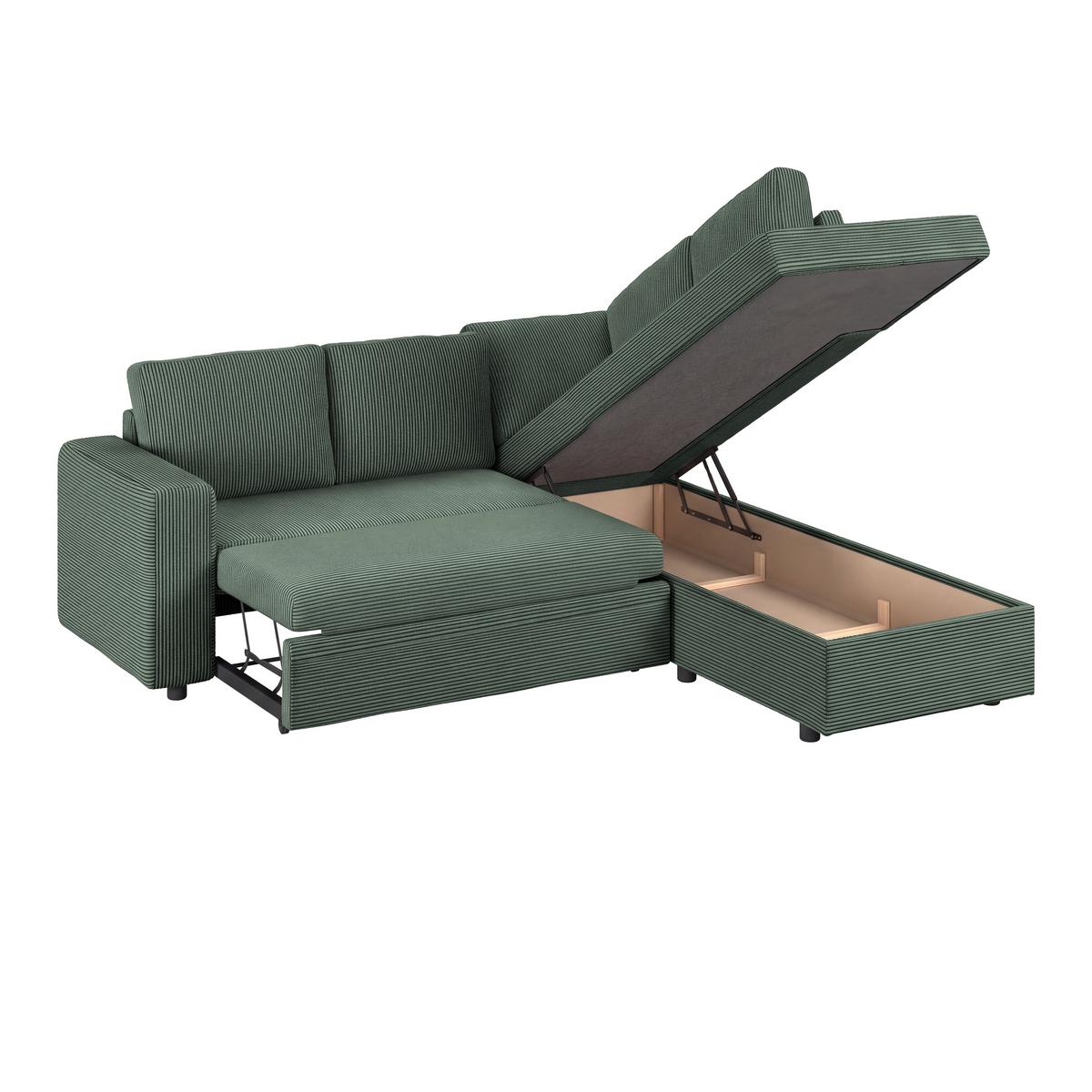 Kutna Garnitura Toulouse - zelena/crna, Trend, drvni materijal/drvo (224/206cm)