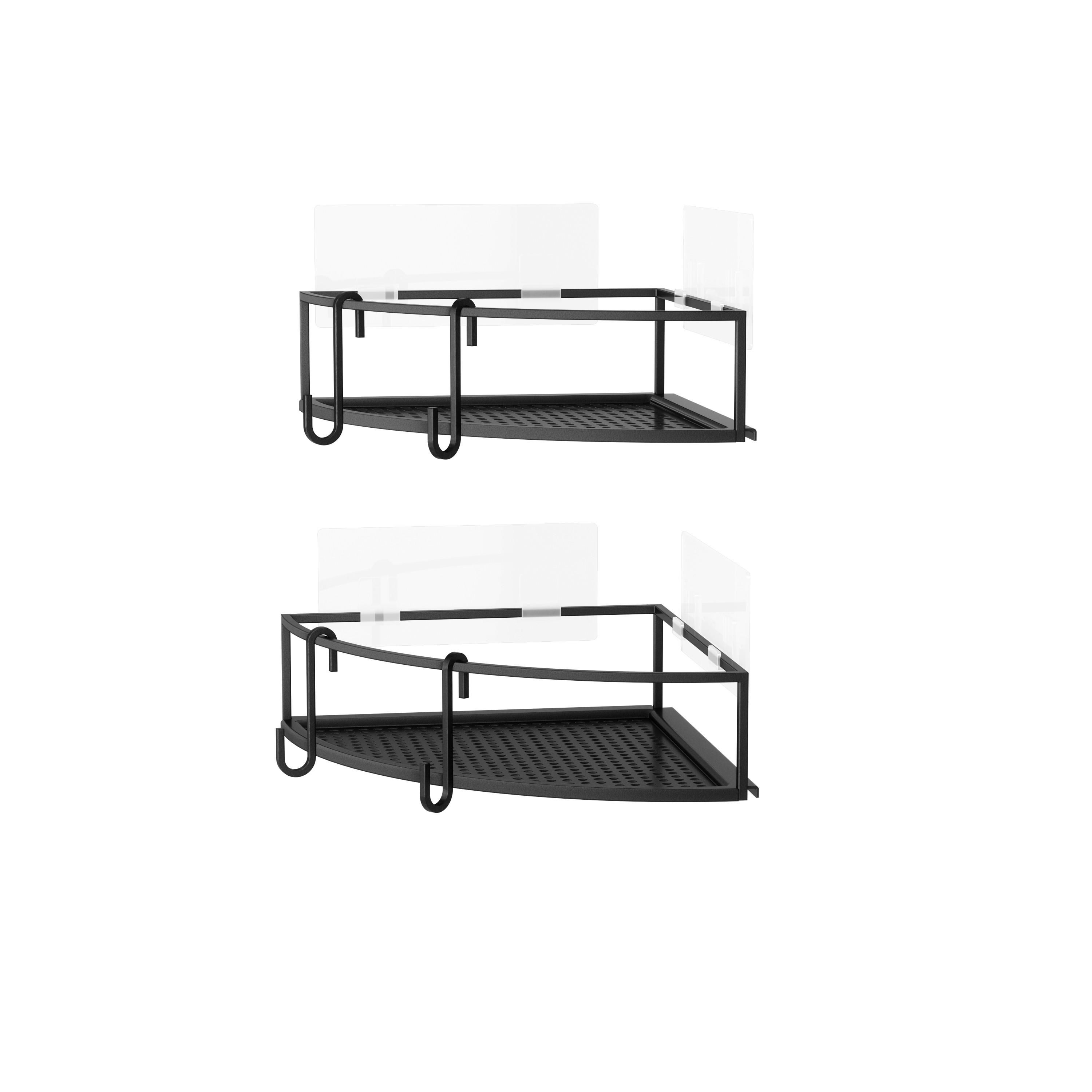 Duschregal Cubiko Schwarz, 2er Set - Schwarz, MODERN, Metall (23/6,5/23cm) - Mömax