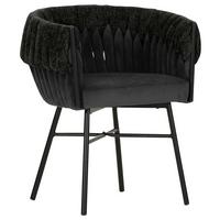 KRZESŁO Z PODŁOKIETNIKAMI TWISTY -AMBIA HOME- - antracytowy/czarny, Design, metal/tkanina (65/76/60cm) - Ambia Home