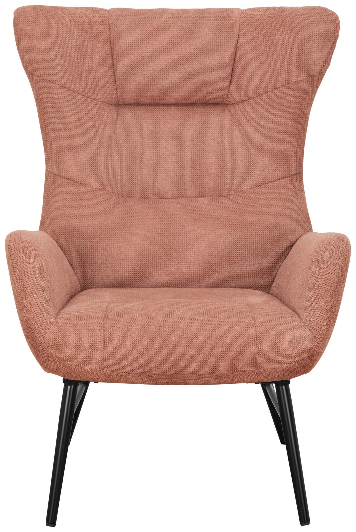 ZESTAW FOTELI RELAKSACYJNYCH LAURA - czarny/brudny róż, Design, metal/tkanina (84/73/100cm) - Livetastic