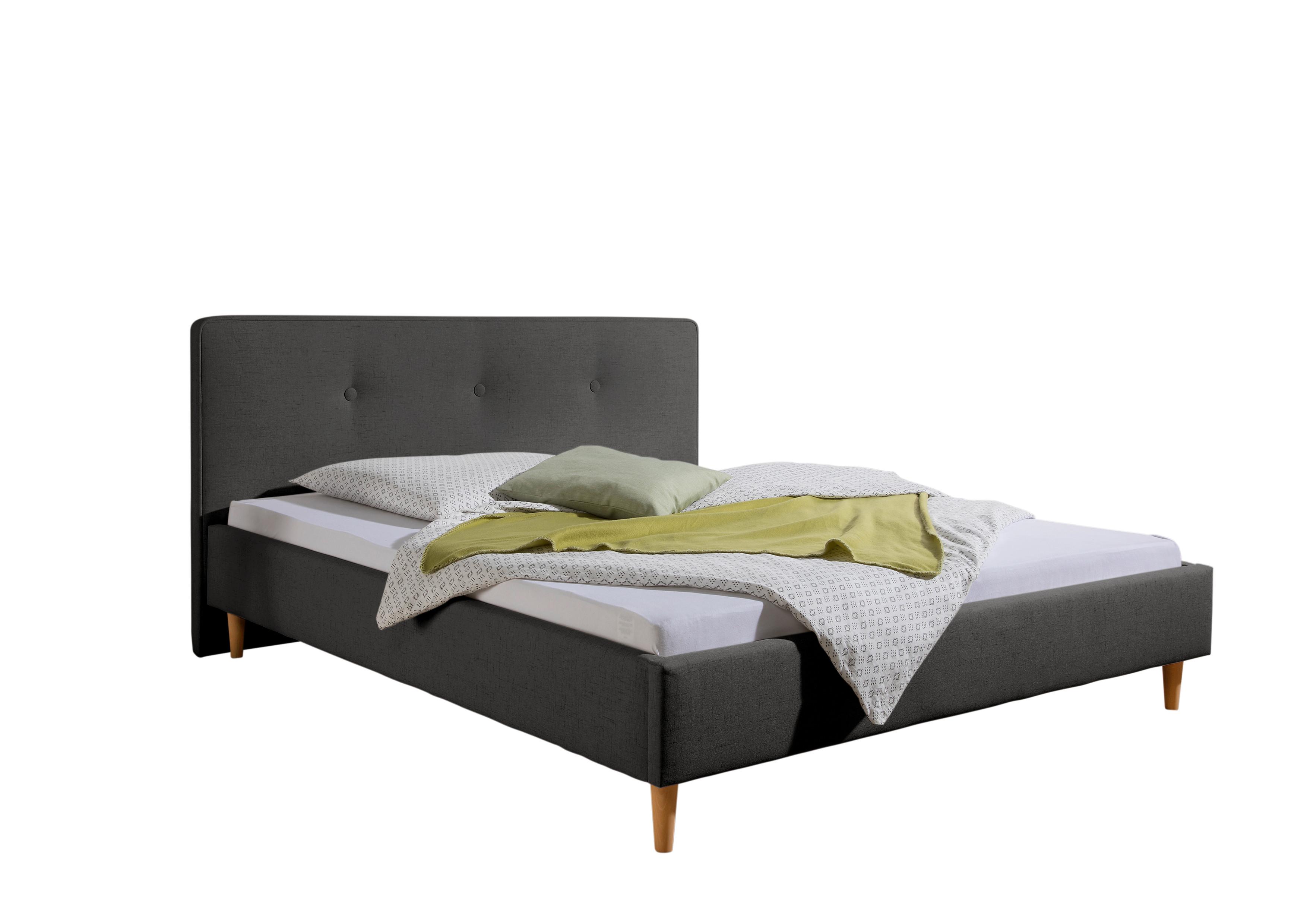 Polsterbett Slade Anthrazit ca. 160x200 cm - Anthrazit/Naturfarben, MODERN, Holz/Textil (160/200cm) - Livetastic