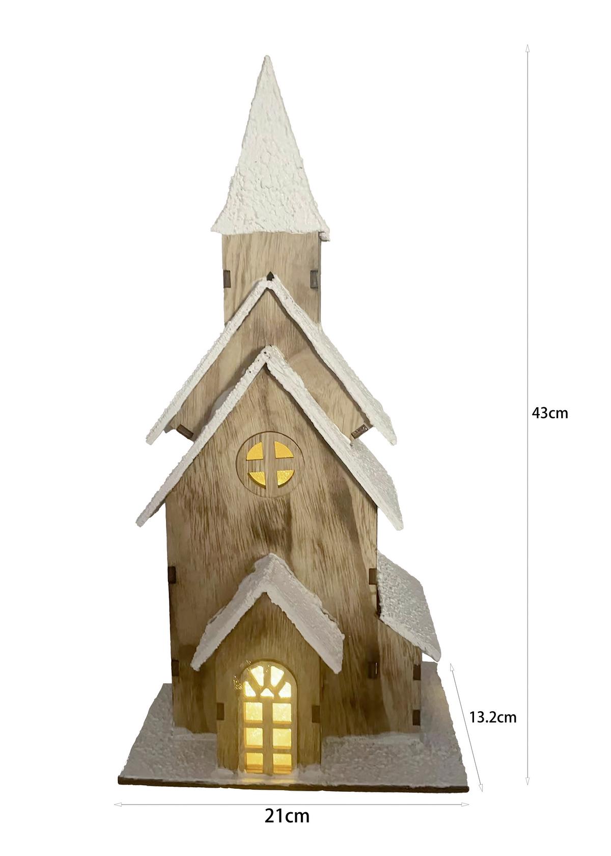 LED-Dekoleuchte House Naturfarben - Naturfarben, Konventionell, Holz/Kunststoff (21/12,2/43cm) - Modern Living