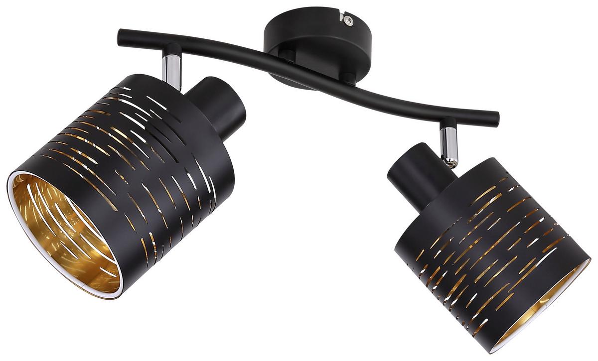 Strahler Tunno in Schwarz max. 15 Watt - Goldfarben/Schwarz, Design, Kunststoff/Metall (29,6/10/16cm) - Globo