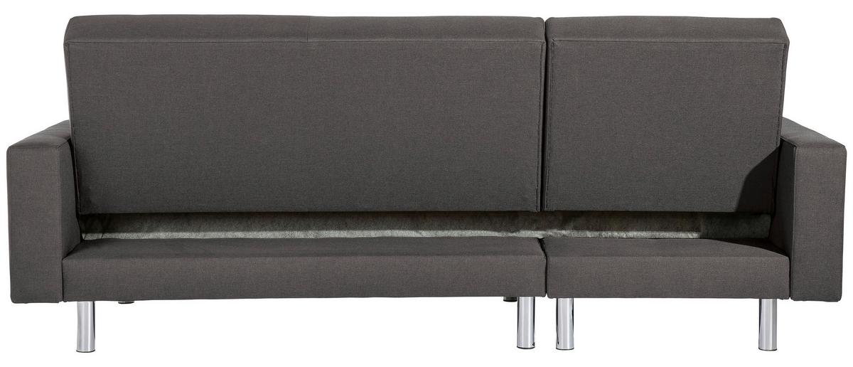 ECKSCHLAFSOFA JUST FASHION - Chromfarben/Anthrazit, KONVENTIONELL, Textil/Metall (152/230cm) - Max Winzer