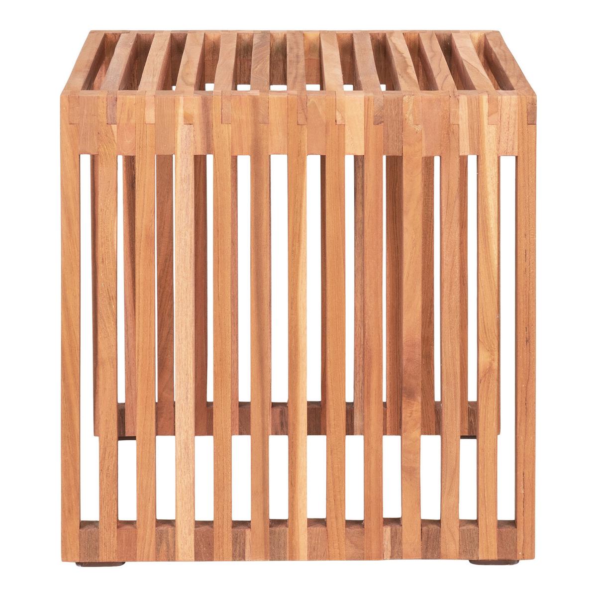 Beistelltisch Pego Echtholz ca. 40x40x40 cm - Teakfarben, Design, Holz (40/40/40cm) - MID.YOU