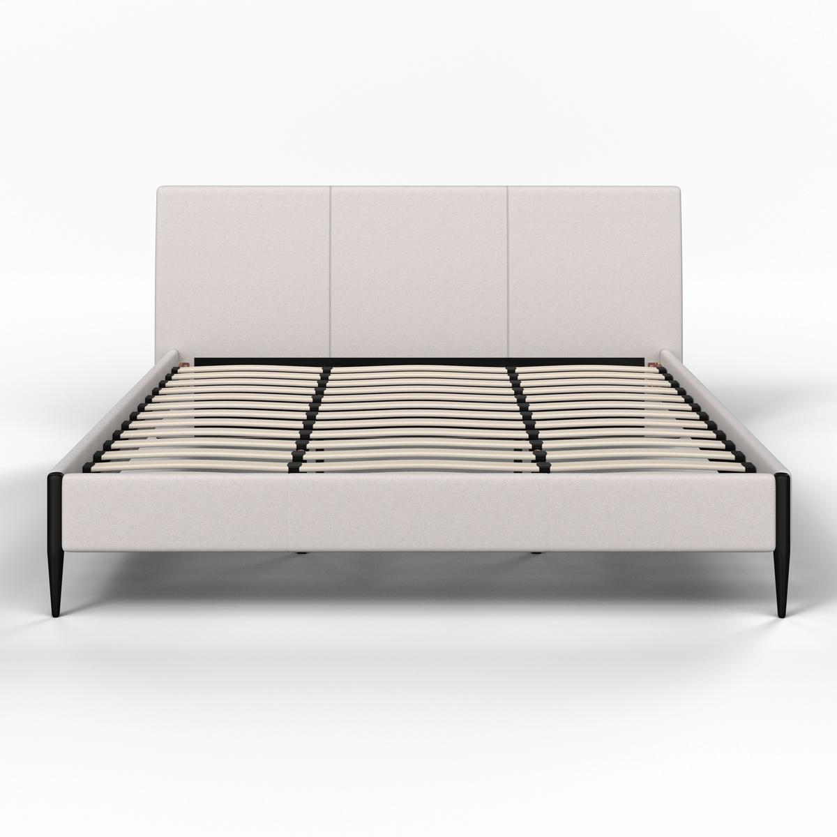 Polsterbett Melisa ca. 180x200 cm Hellgrau - Hellgrau/Schwarz, MODERN, Holz/Textil (180/200cm) - Bessagi Home