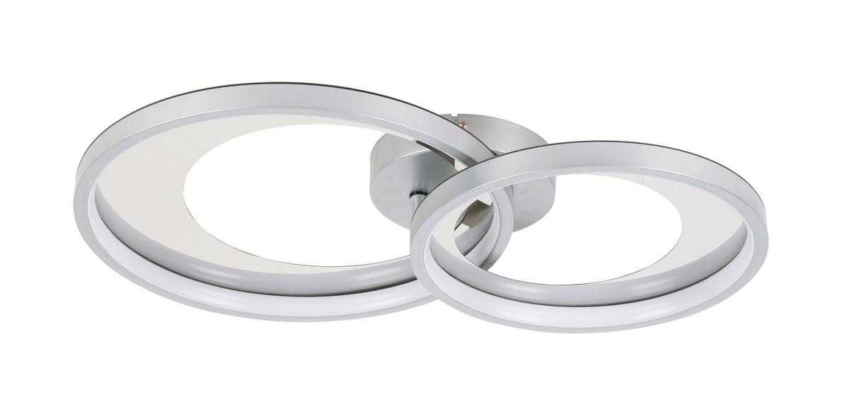 Plafonieră cu LED LUKI - argintiu/culoare crom, Modern, plastic/metal (55cm) - Modern Living