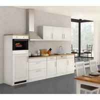 Küchenleerblock Rom B: ca. 300cm Weiß/Eichefarben - Alufarben/Weiß, MODERN, Holzwerkstoff/Metall (300cm) - Held