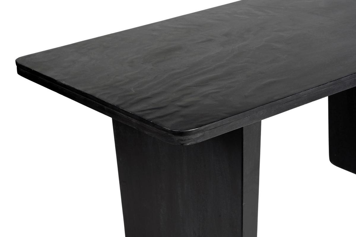 Esstisch Leon Schwarz Mangoholz - Schwarz, MODERN, Holz/Stein (175/76/85cm) - Premium Living