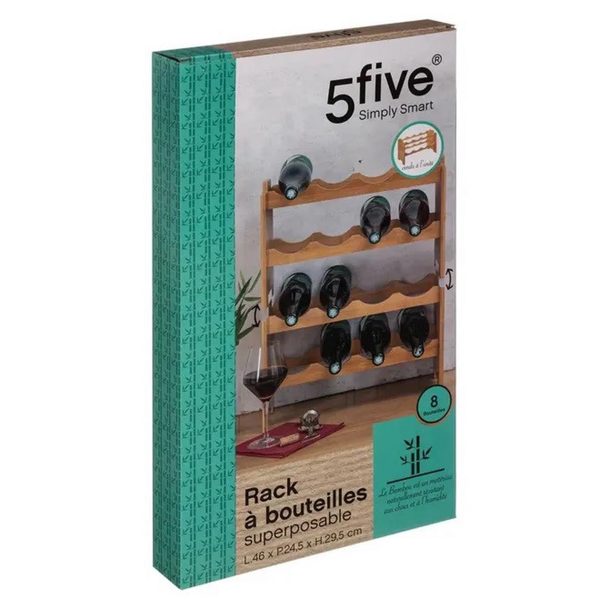 Etajeră pentru sticle de vin Stacking Bamboo - Basics (46/24,5/29,5cm)