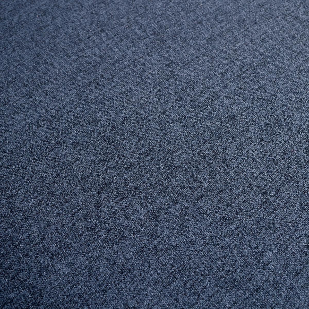 Wohnlandschaft Noemie Blau Webstoff - Blau/Naturfarben, MODERN, Holz/Textil (198/86/135cm) - Bessagi Home