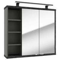 Dulap cu oglindă Camillo - antracit/negru, Modern, sticlă/material pe bază de lemn (80/74/20cm) - Mömax