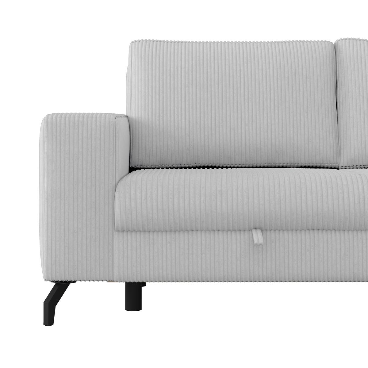Kutna Garnitura Cloud - svijetlo siva, Trend, tekstil (290/178cm) - Modern Living