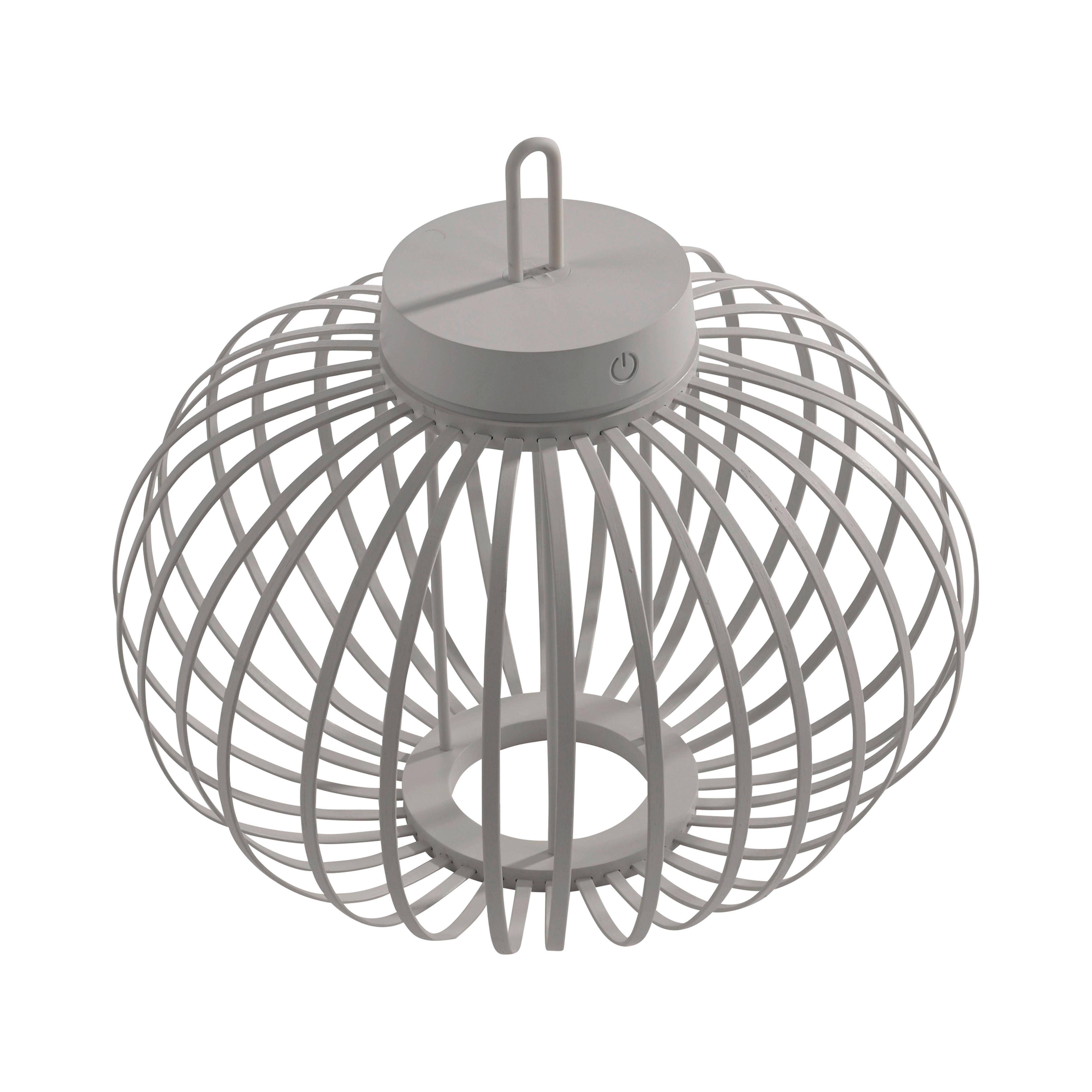 Akku-Tischleuchte Akuba Greige max. 1,5 Watt - Greige, Design, Holz/Kunststoff (36/36/33cm)
