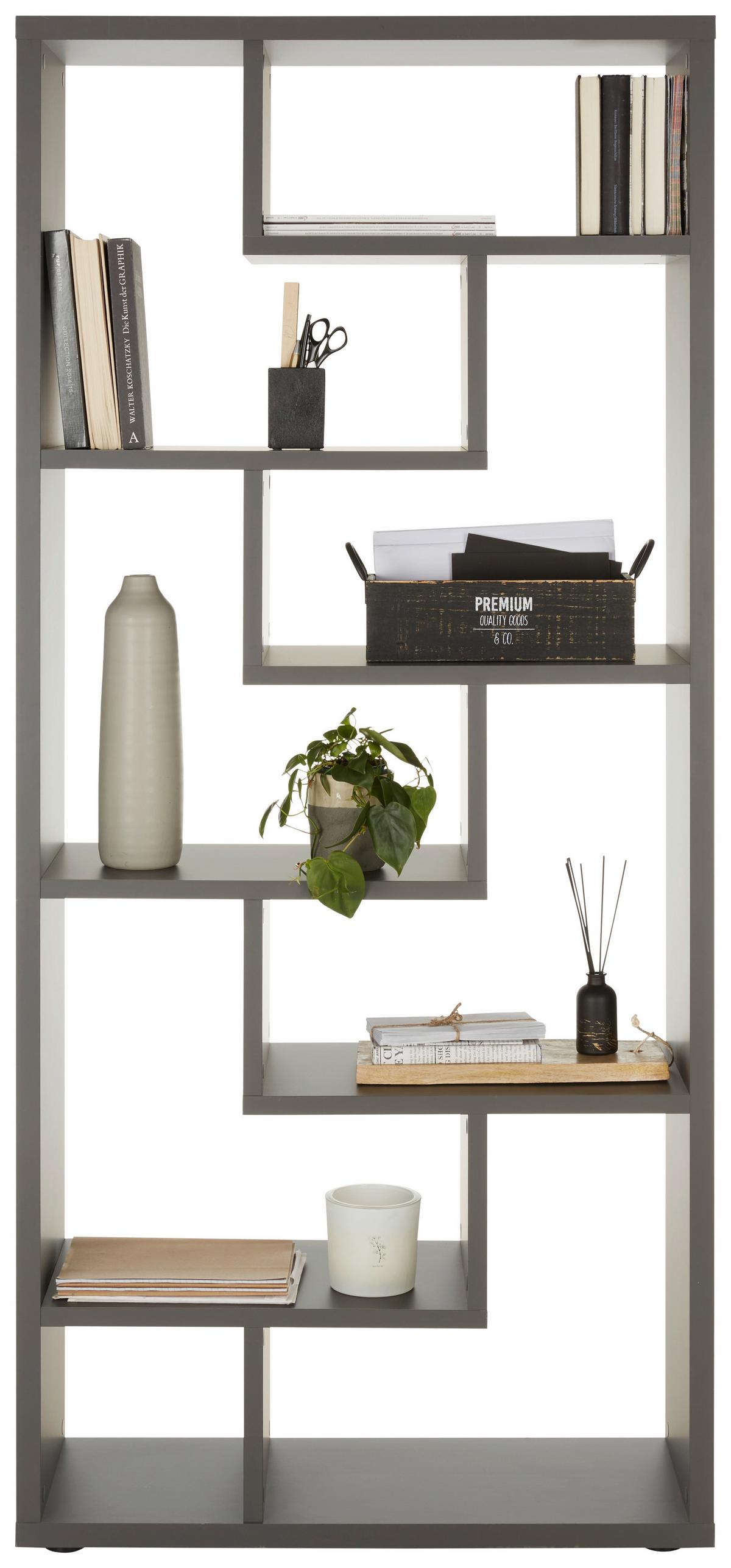 Polica Bounty - crna/antracit, Moderno, drvni materijal/plastika (90/199/33cm) - Premium Living