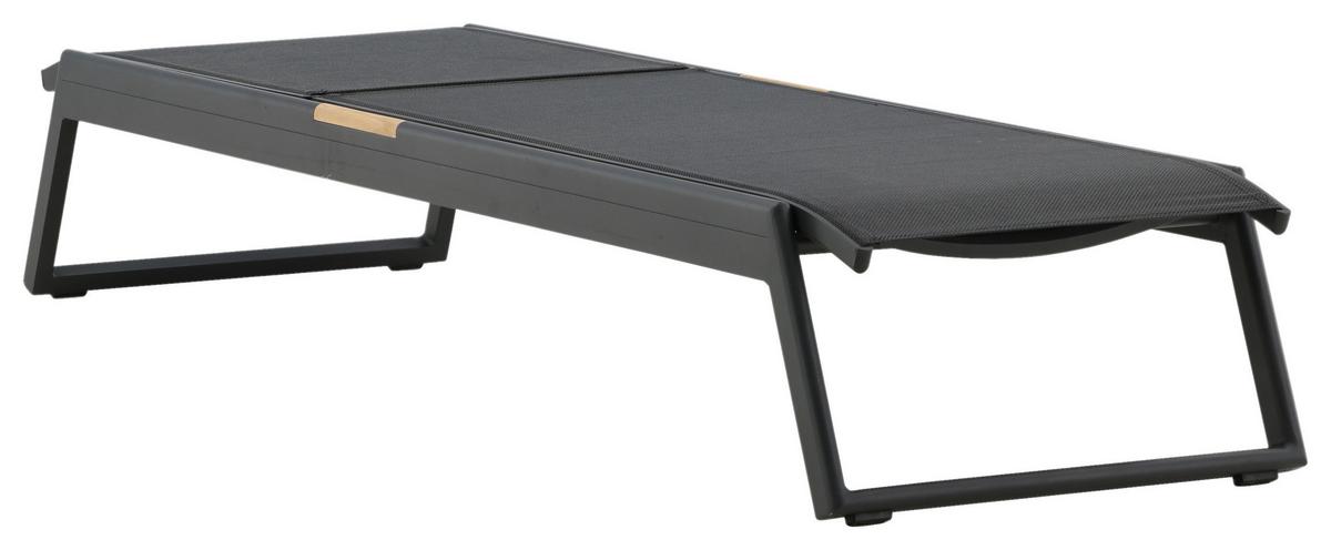 Sonnenliege Mexico ca. 60x35x200 Schwarz - Schwarz, KONVENTIONELL, Metall (60/35/200cm) - Gardenson