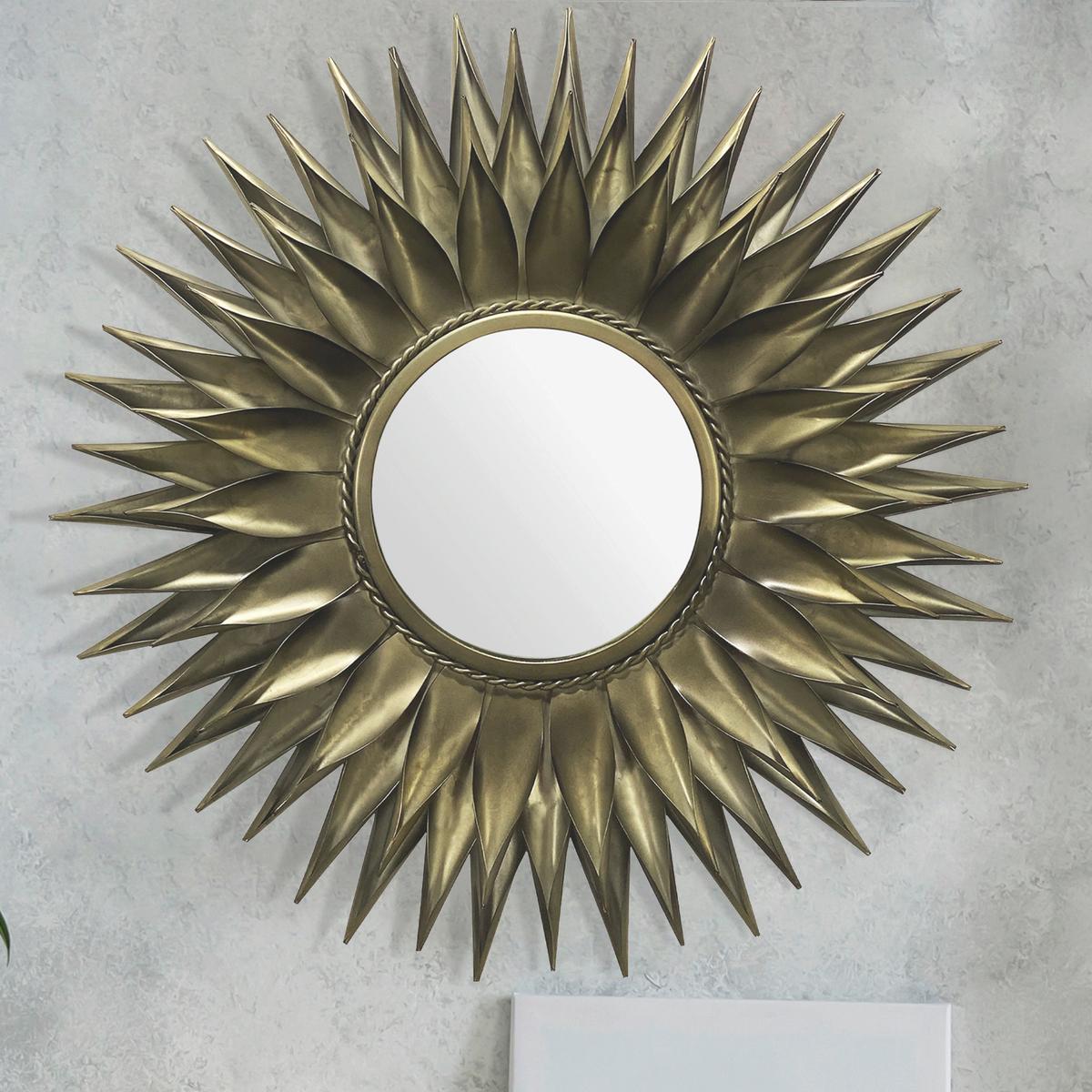 WANDSPIEGEL WL7.097 - Goldfarben, Design, Glas/Metall (74/74/6cm) - MID.YOU