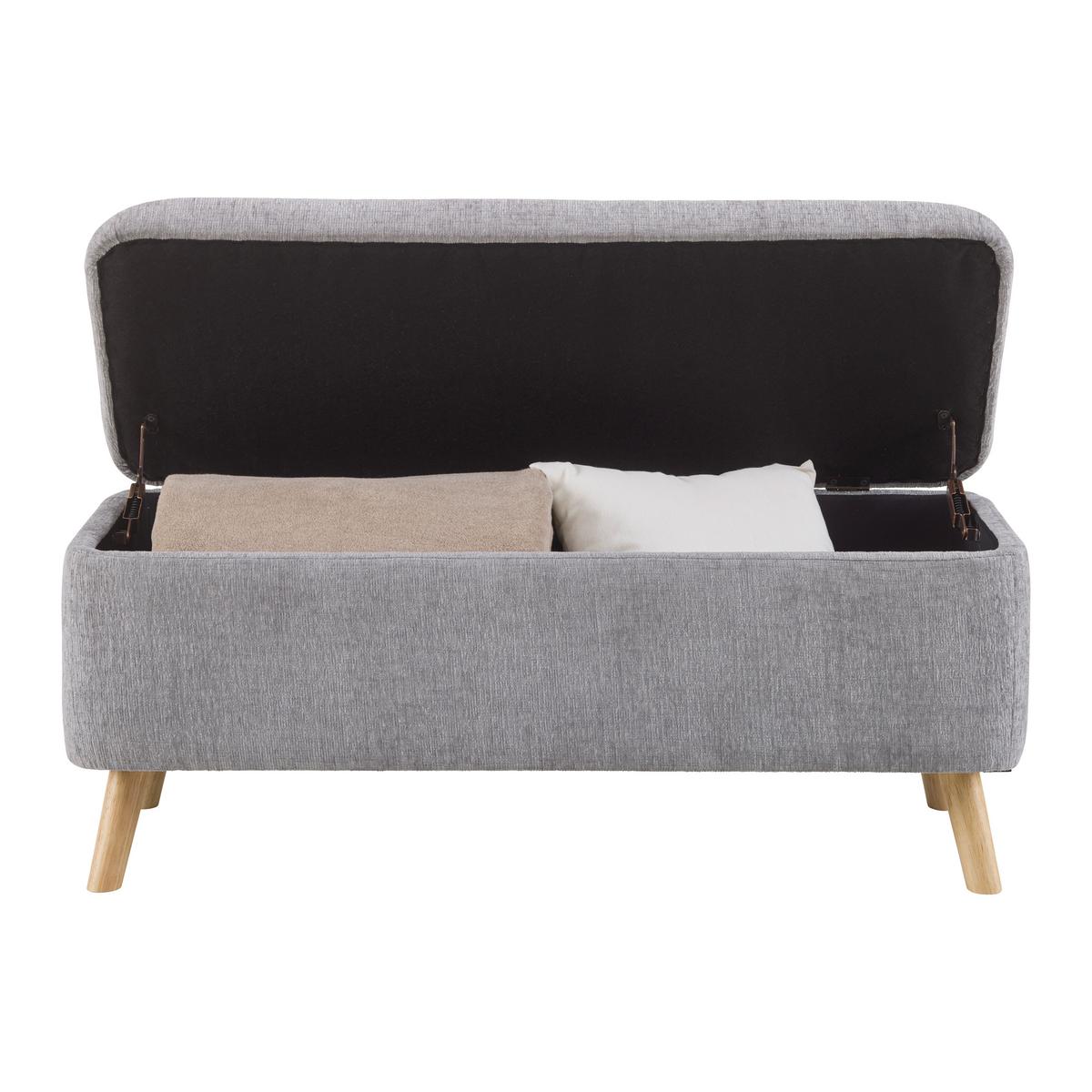 Klupa Jenson - siva/prirodna boja, Moderno, drvo/tekstil (100/43/40cm) - Modern Living