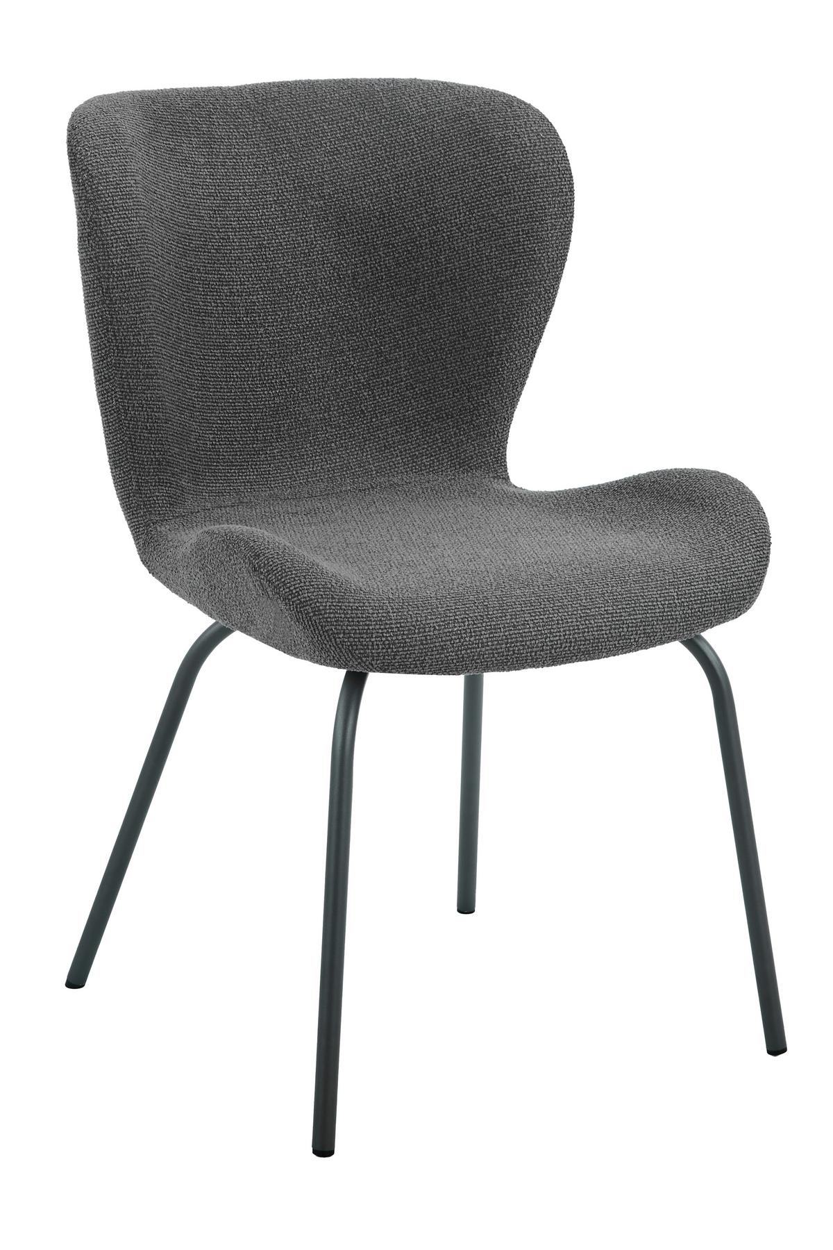 STUHL-SET LAGOS S 2ER-SET - Anthrazit/Grau, MODERN, Textil/Metall (50/83,5/60cm) - MID.YOU