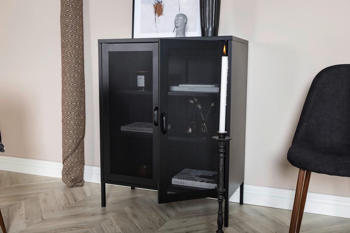 SIDEBOARD MISHA - Schwarz, Design, Metall (80/101.5/40cm) - Livetastic