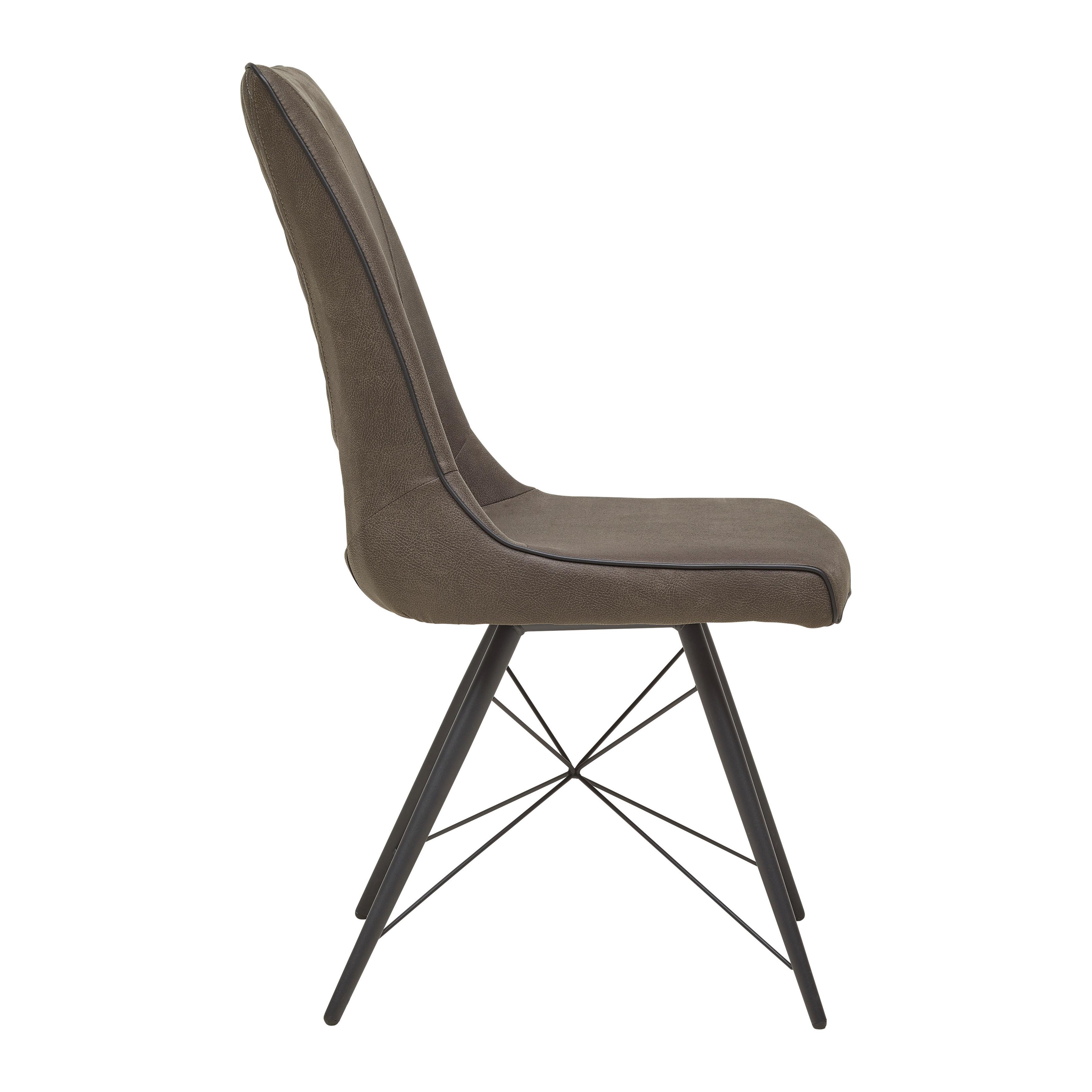 STOL CELINA -TOP- - grå/svart, Modern, metall/trä (47/91.5/62cm) - Mömax