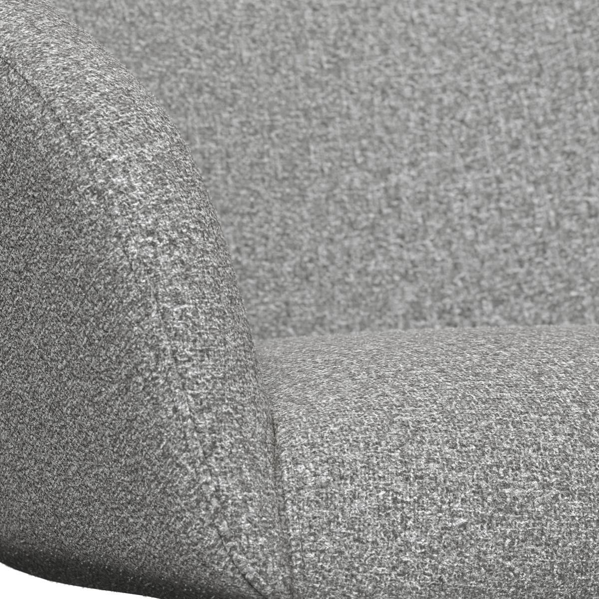 Armlehnstuhl Amina Grau Webstoff Drehbar Gepolstert - Schwarz/Grau, MODERN, Textil/Metall (64/81/63cm) - Bessagi Home